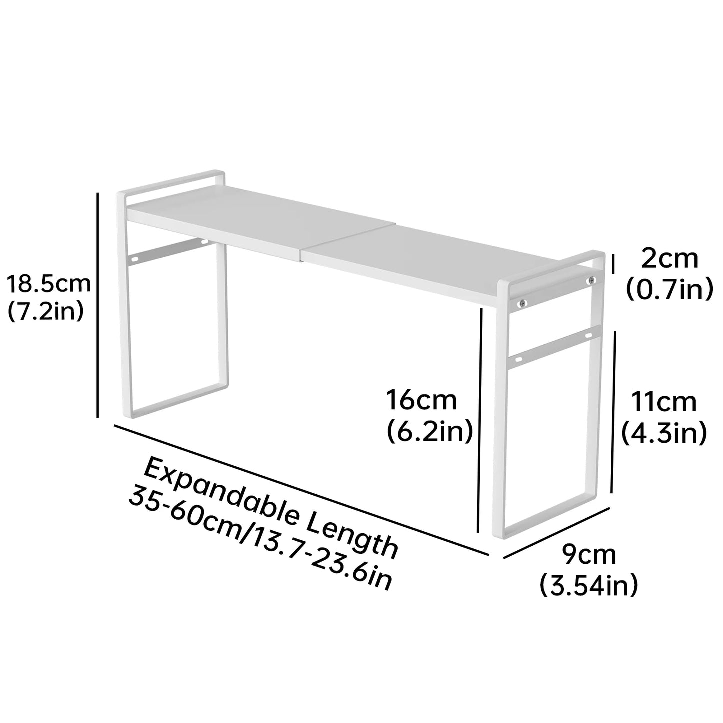 Mirror Cabinet Storage Organiser - Black or White