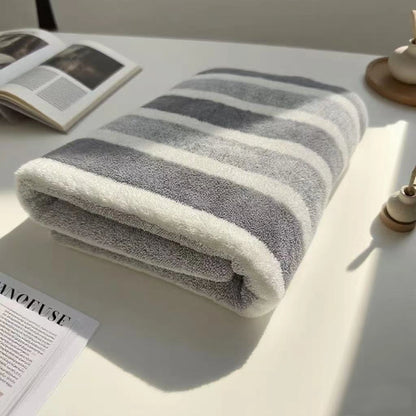 Bath Striped Towel - Green or Grey