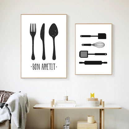 Kitchen Tableware Poster - Multiple sizes and designs