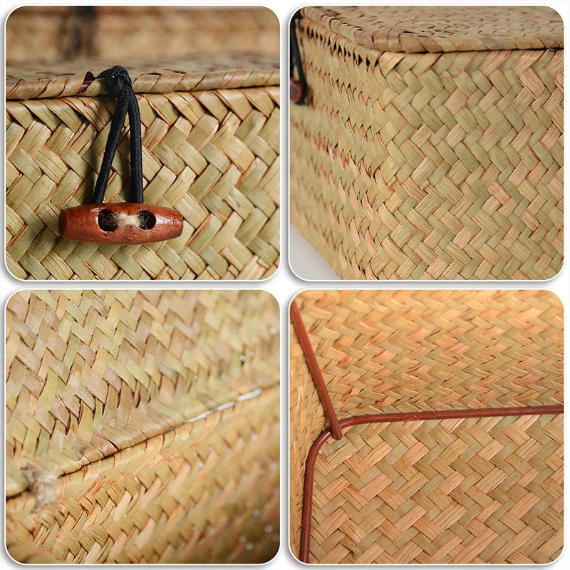Rattan Woven Storage Basket with Lid