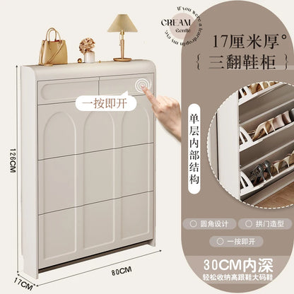 White Design Shoe Cabinet Luxury Nordic Accent Living Room Vertical Closets Armables Shoe Shelf Clear Sapateira Room Decorations
