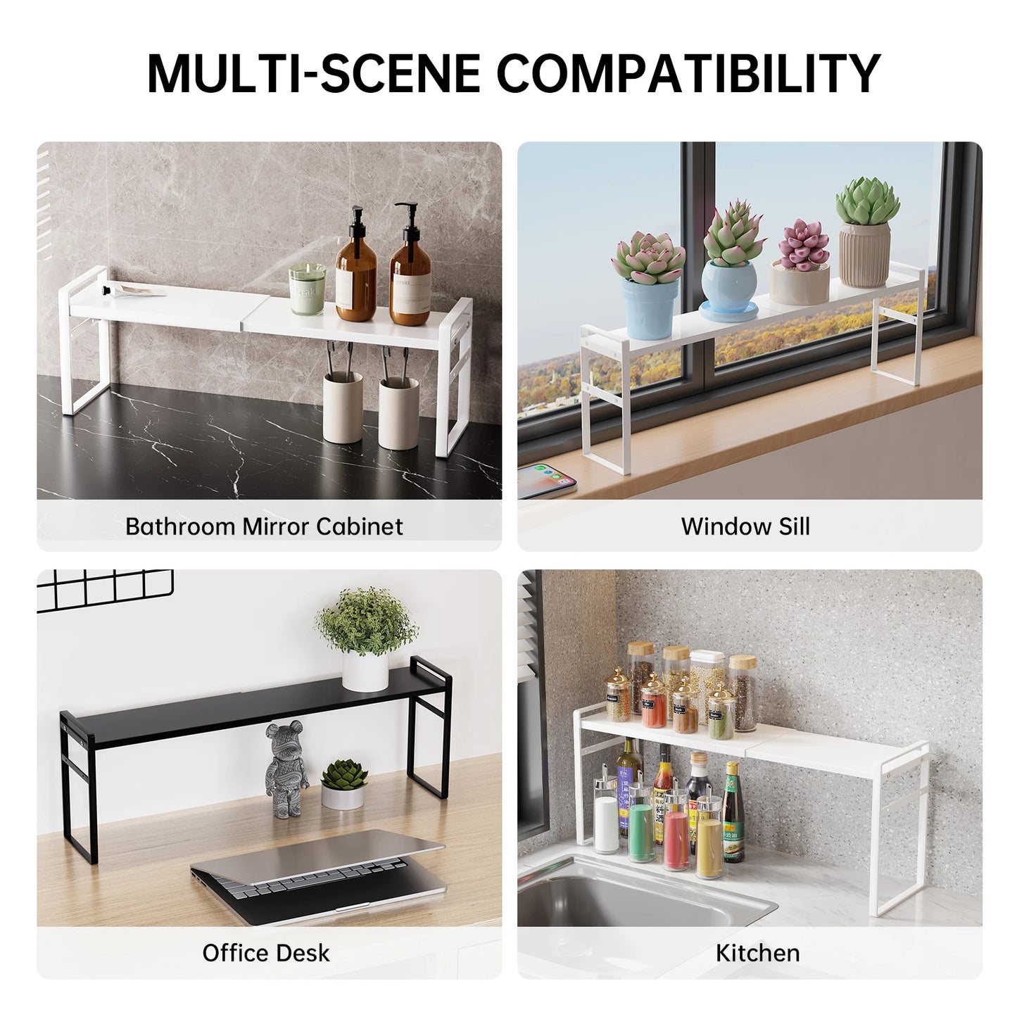 Mirror Cabinet Storage Organiser - Black or White