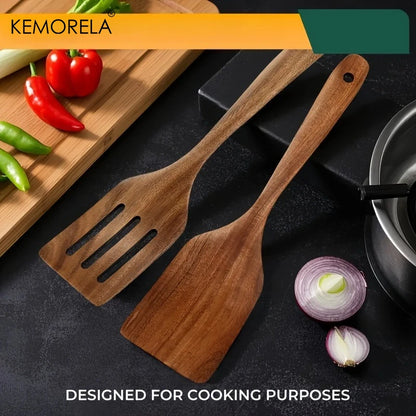 Natural Wooden Cooking Spatula Set