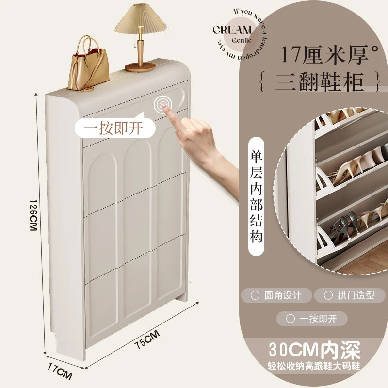 White Design Shoe Cabinet Luxury Nordic Accent Living Room Vertical Closets Armables Shoe Shelf Clear Sapateira Room Decorations