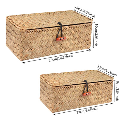 Rattan Woven Storage Basket with Lid