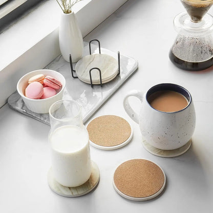 6Pcs Beverage Coaster Set with Bracket
