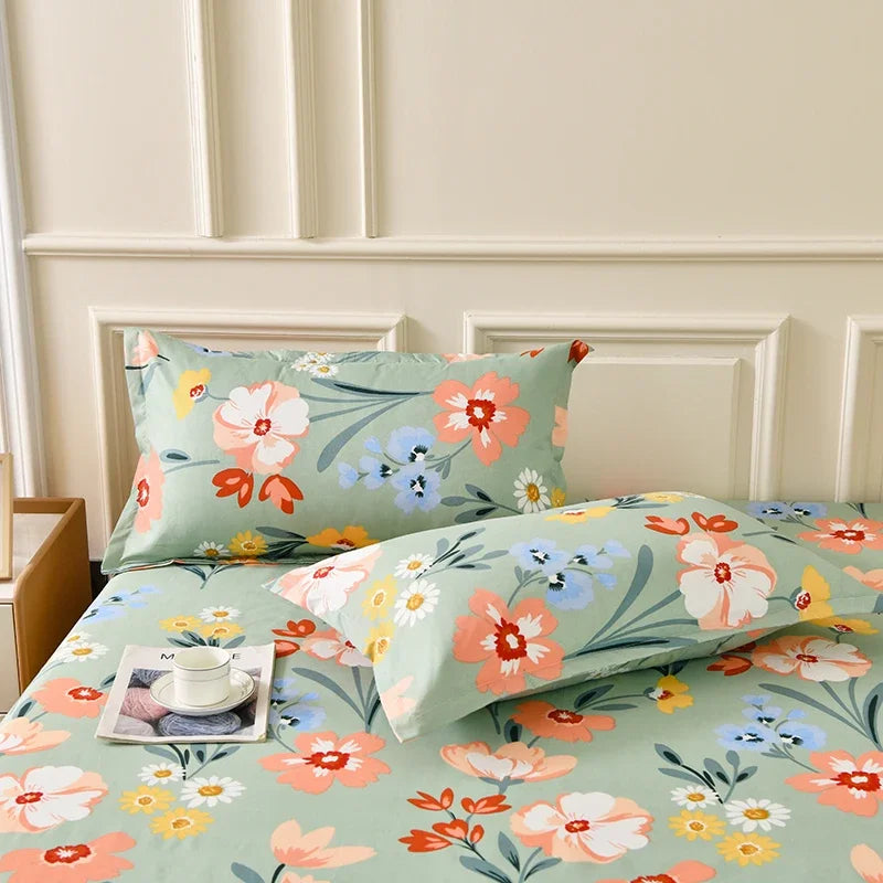 Patterned Fitted Bed Sheet and Pillowcases