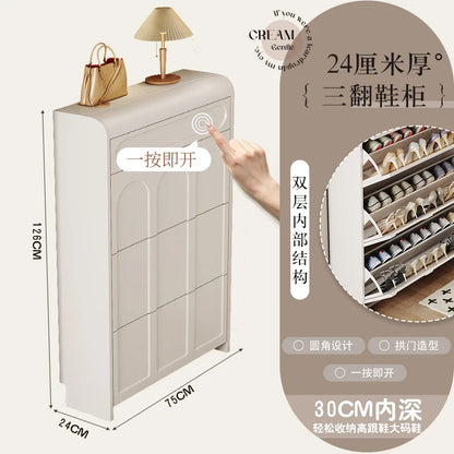 White Design Shoe Cabinet Luxury Nordic Accent Living Room Vertical Closets Armables Shoe Shelf Clear Sapateira Room Decorations