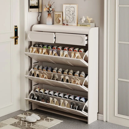 White Design Shoe Cabinet Luxury Nordic Accent Living Room Vertical Closets Armables Shoe Shelf Clear Sapateira Room Decorations