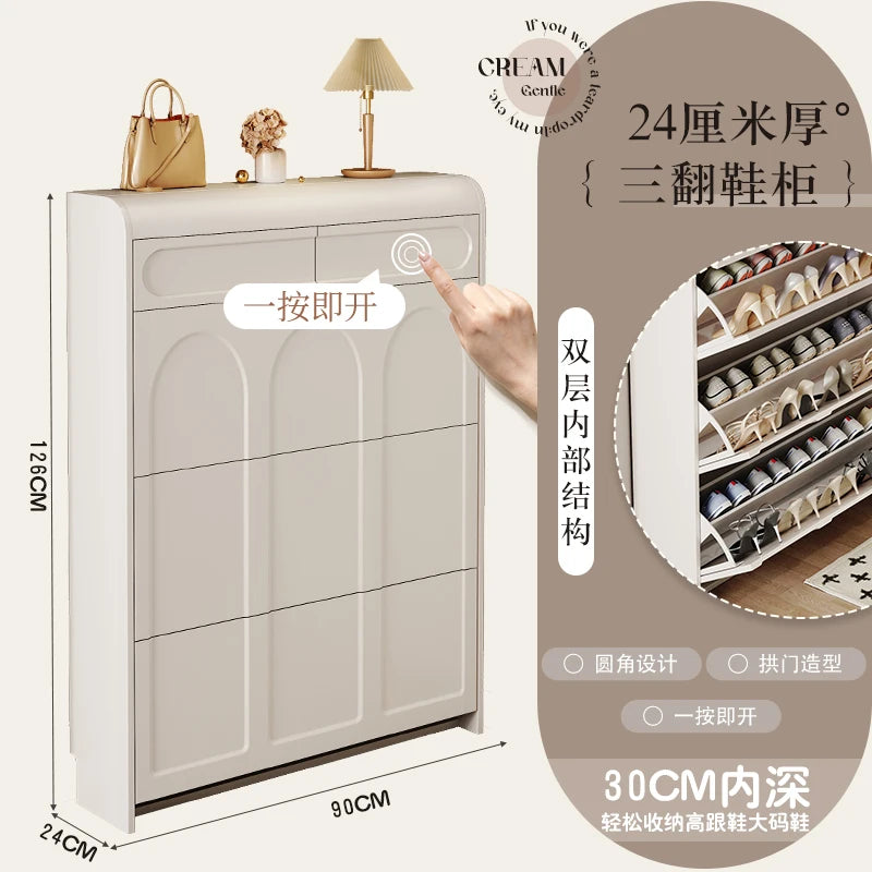 White Design Shoe Cabinet Luxury Nordic Accent Living Room Vertical Closets Armables Shoe Shelf Clear Sapateira Room Decorations