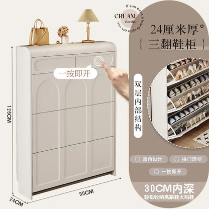 White Design Shoe Cabinet Luxury Nordic Accent Living Room Vertical Closets Armables Shoe Shelf Clear Sapateira Room Decorations
