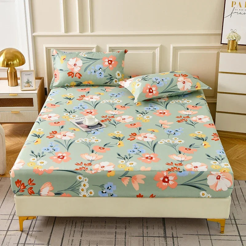 Patterned Fitted Bed Sheet and Pillowcases