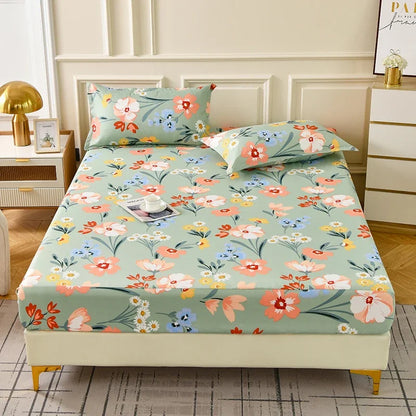 Patterned Fitted Bed Sheet and Pillowcases