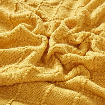 Lightweight Faux Cashmere Knit Throw Blanket with Tassels