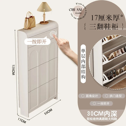 White Design Shoe Cabinet Luxury Nordic Accent Living Room Vertical Closets Armables Shoe Shelf Clear Sapateira Room Decorations