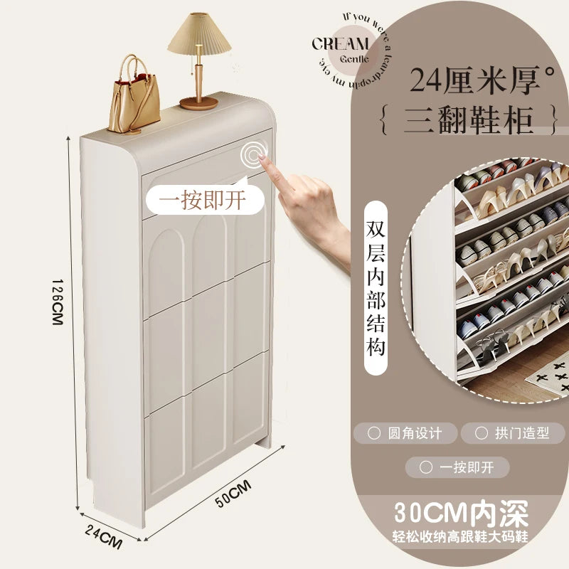 White Design Shoe Cabinet Luxury Nordic Accent Living Room Vertical Closets Armables Shoe Shelf Clear Sapateira Room Decorations