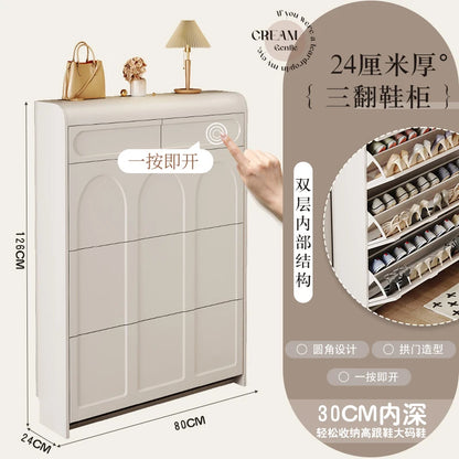 White Design Shoe Cabinet Luxury Nordic Accent Living Room Vertical Closets Armables Shoe Shelf Clear Sapateira Room Decorations