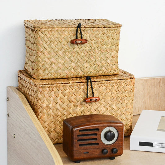Rattan Woven Storage Basket with Lid