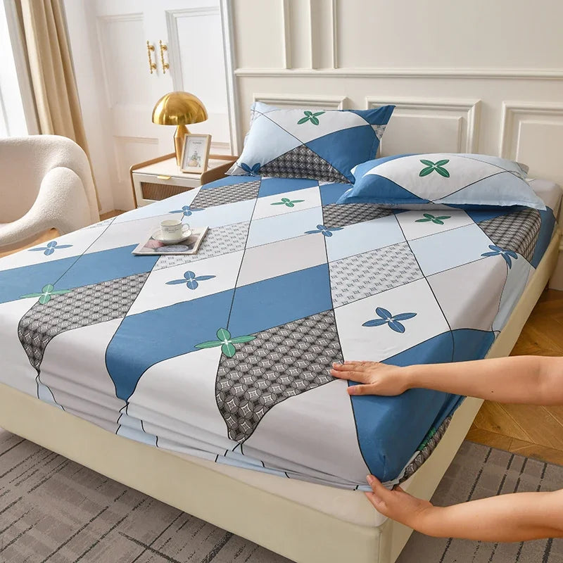 Patterned Fitted Bed Sheet and Pillowcases