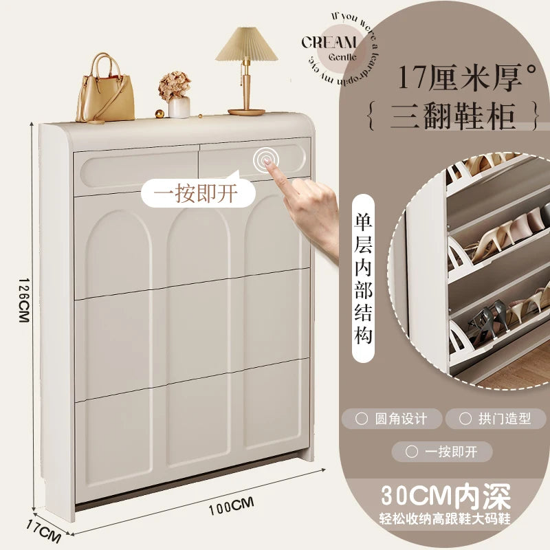 White Design Shoe Cabinet Luxury Nordic Accent Living Room Vertical Closets Armables Shoe Shelf Clear Sapateira Room Decorations
