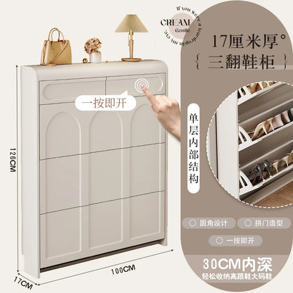 White Design Shoe Cabinet Luxury Nordic Accent Living Room Vertical Closets Armables Shoe Shelf Clear Sapateira Room Decorations