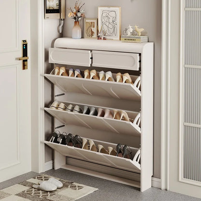 White Design Shoe Cabinet Luxury Nordic Accent Living Room Vertical Closets Armables Shoe Shelf Clear Sapateira Room Decorations