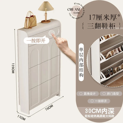 White Design Shoe Cabinet Luxury Nordic Accent Living Room Vertical Closets Armables Shoe Shelf Clear Sapateira Room Decorations