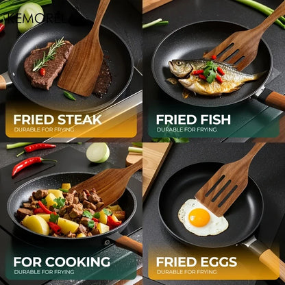 Natural Wooden Cooking Spatula Set