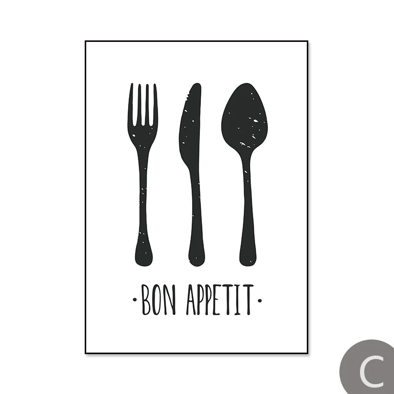 Kitchen Tableware Poster - Multiple sizes and designs