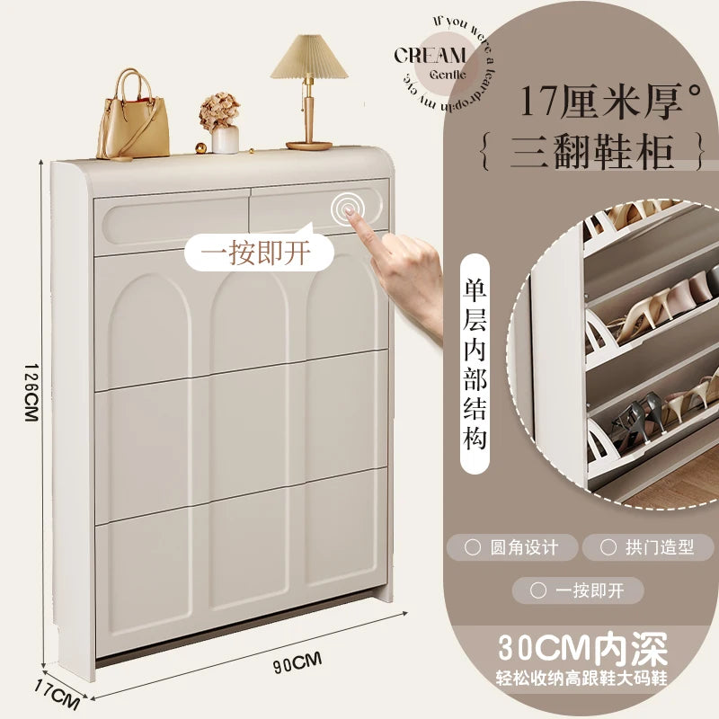 White Design Shoe Cabinet Luxury Nordic Accent Living Room Vertical Closets Armables Shoe Shelf Clear Sapateira Room Decorations