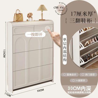White Design Shoe Cabinet Luxury Nordic Accent Living Room Vertical Closets Armables Shoe Shelf Clear Sapateira Room Decorations