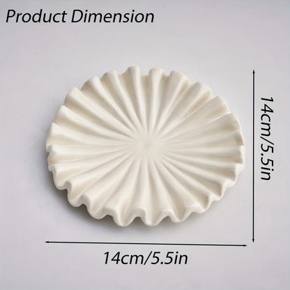 Elegant Ruffle Decorative Tray - White and Pink