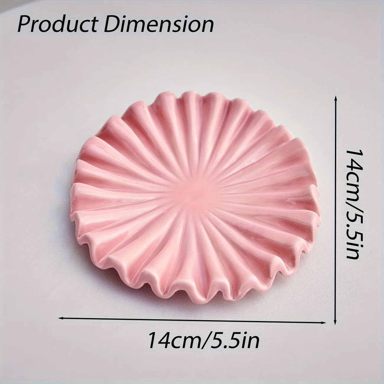 Elegant Ruffle Decorative Tray - White and Pink