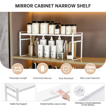 Mirror Cabinet Storage Organiser - Black or White