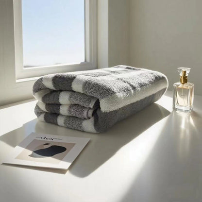 Bath Striped Towel - Green or Grey