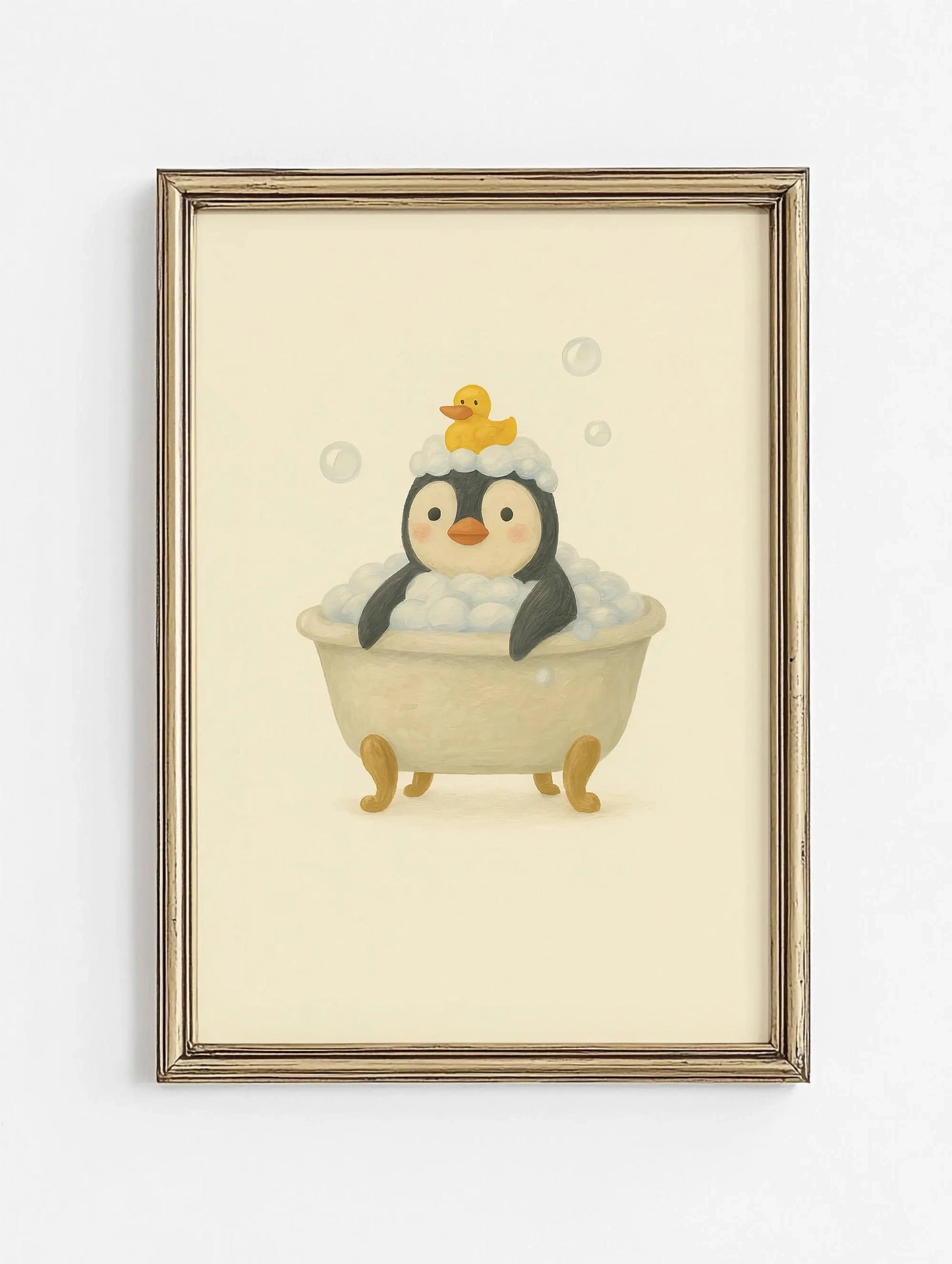 Cute Animal Bubble Bath Poster - Multiple sizes and designs