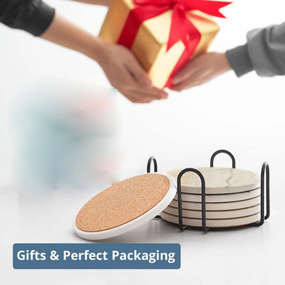 6Pcs Beverage Coaster Set with Bracket