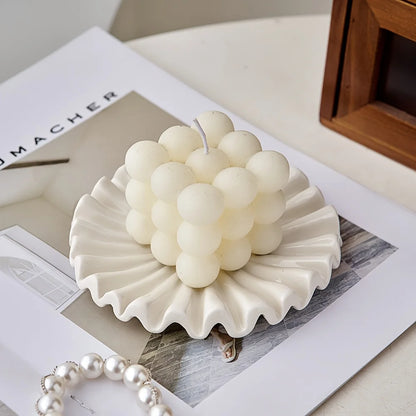 Elegant Ruffle Decorative Tray - White and Pink