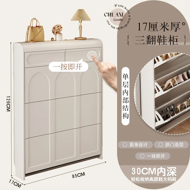 White Design Shoe Cabinet Luxury Nordic Accent Living Room Vertical Closets Armables Shoe Shelf Clear Sapateira Room Decorations