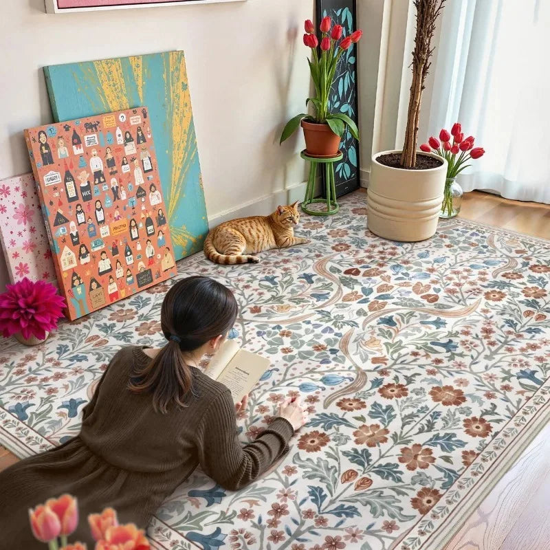Bohemian Floral Rug - Multiple colours and sizes available