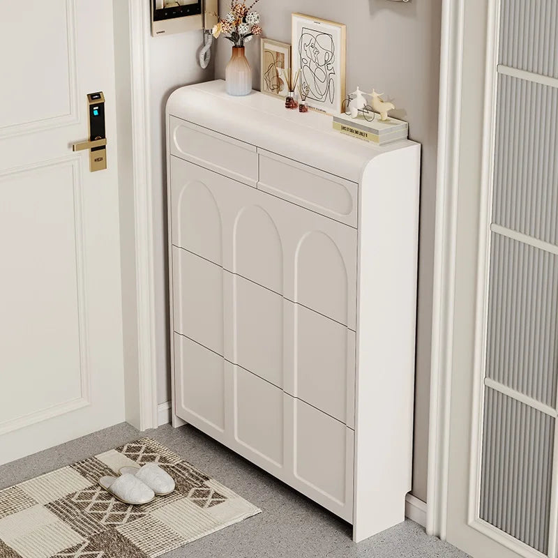 White Design Shoe Cabinet Luxury Nordic Accent Living Room Vertical Closets Armables Shoe Shelf Clear Sapateira Room Decorations