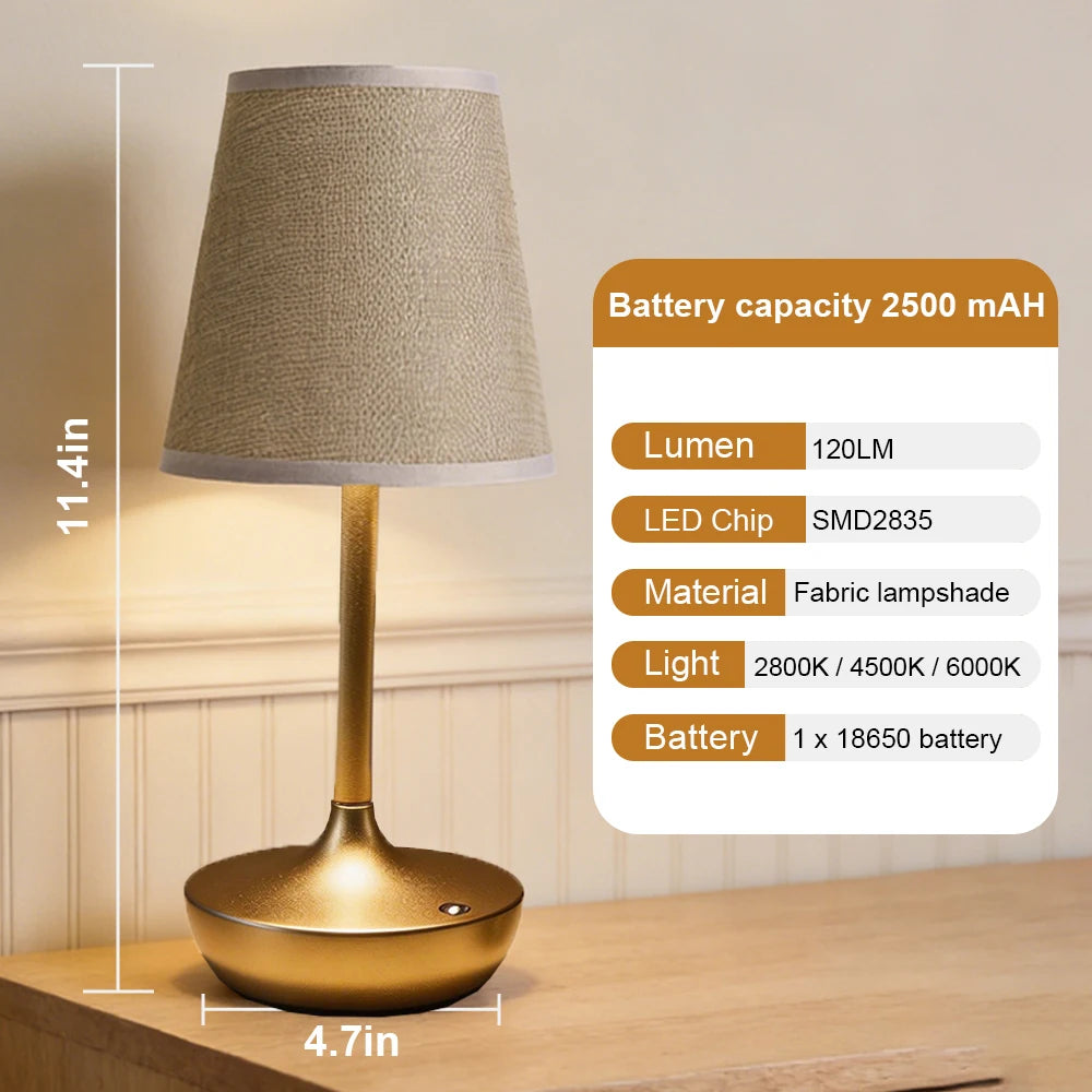 LED Dimmable USB Rechargeable Table Lamp