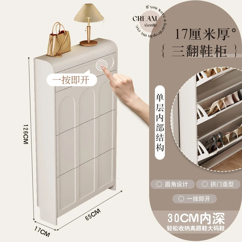 White Design Shoe Cabinet Luxury Nordic Accent Living Room Vertical Closets Armables Shoe Shelf Clear Sapateira Room Decorations