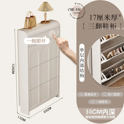 White Design Shoe Cabinet Luxury Nordic Accent Living Room Vertical Closets Armables Shoe Shelf Clear Sapateira Room Decorations